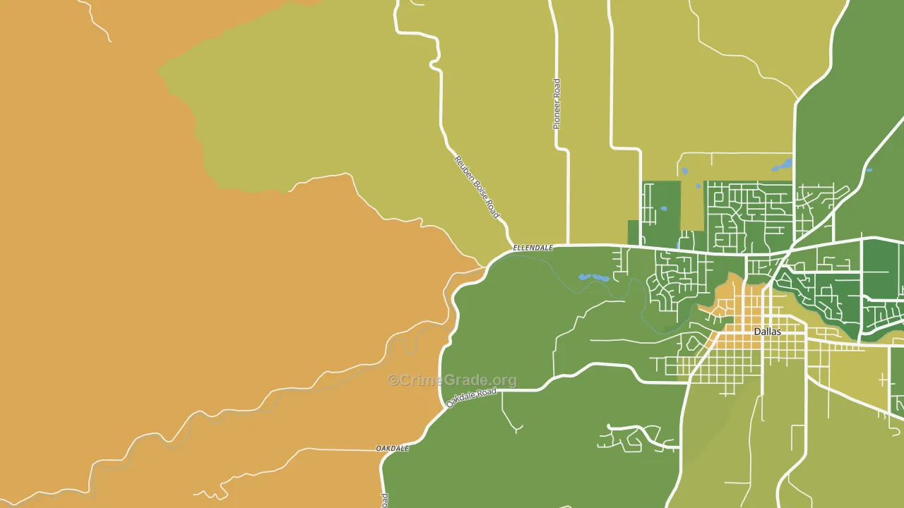 Ellendale, OR Map of Murder Rates