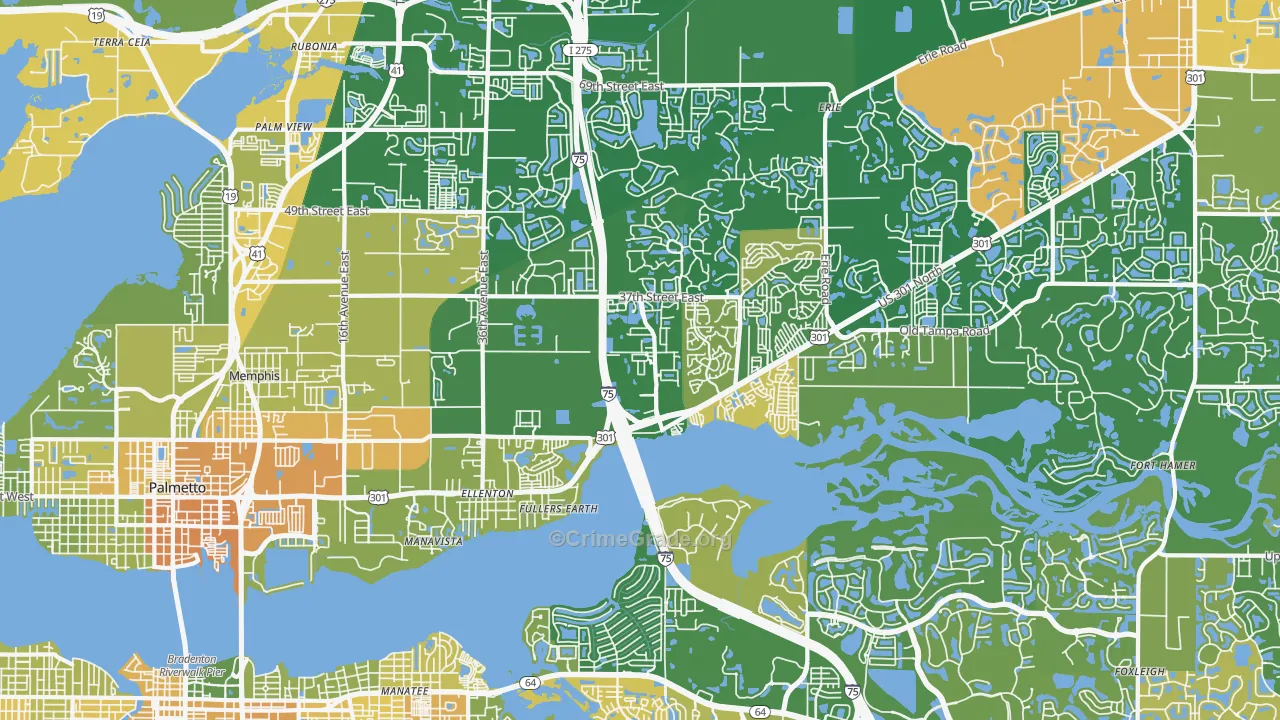 Ellenton, FL Map of Murder Rates