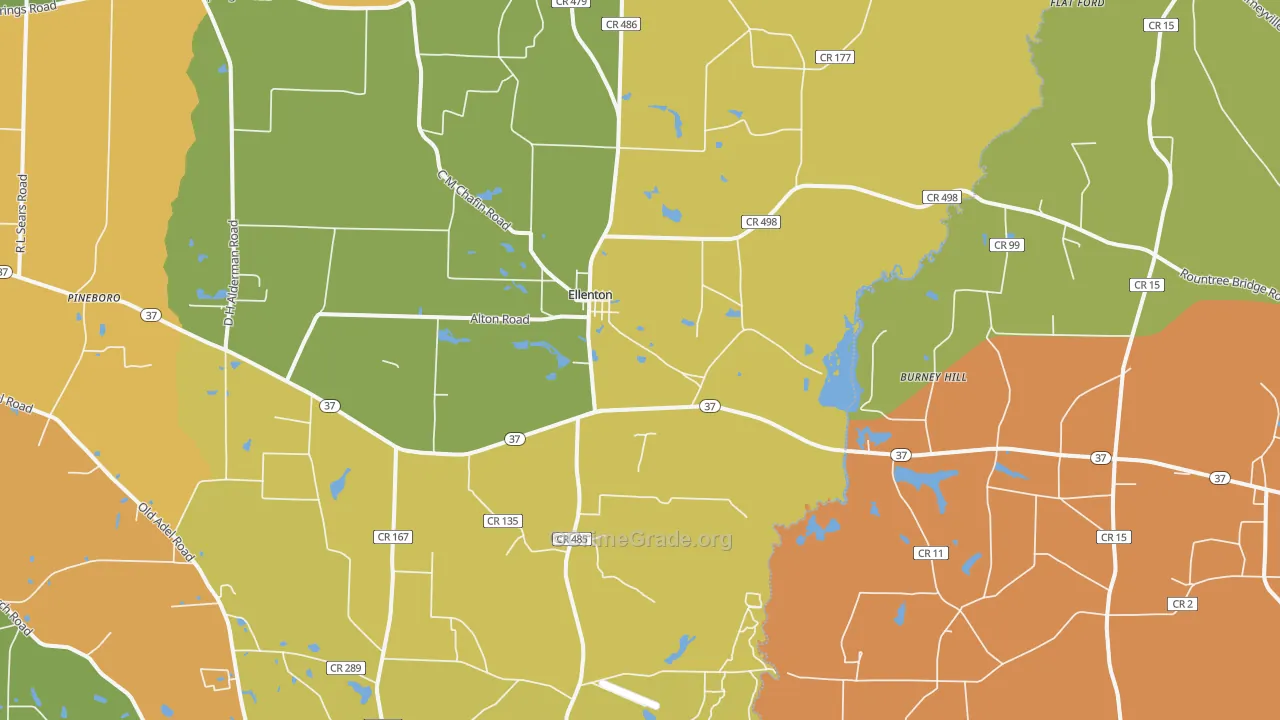 Ellenton, GA Map of Murder Rates