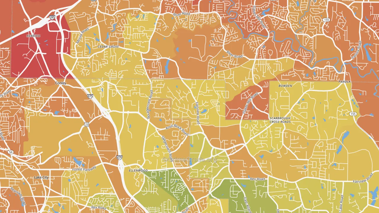 Ellenwood, GA Map of Murder Rates