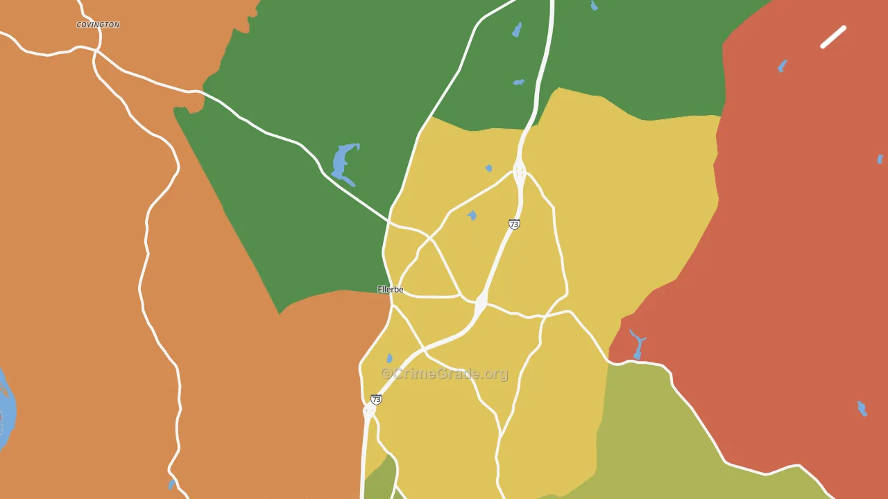 Ellerbe, NC Map of Murder Rates