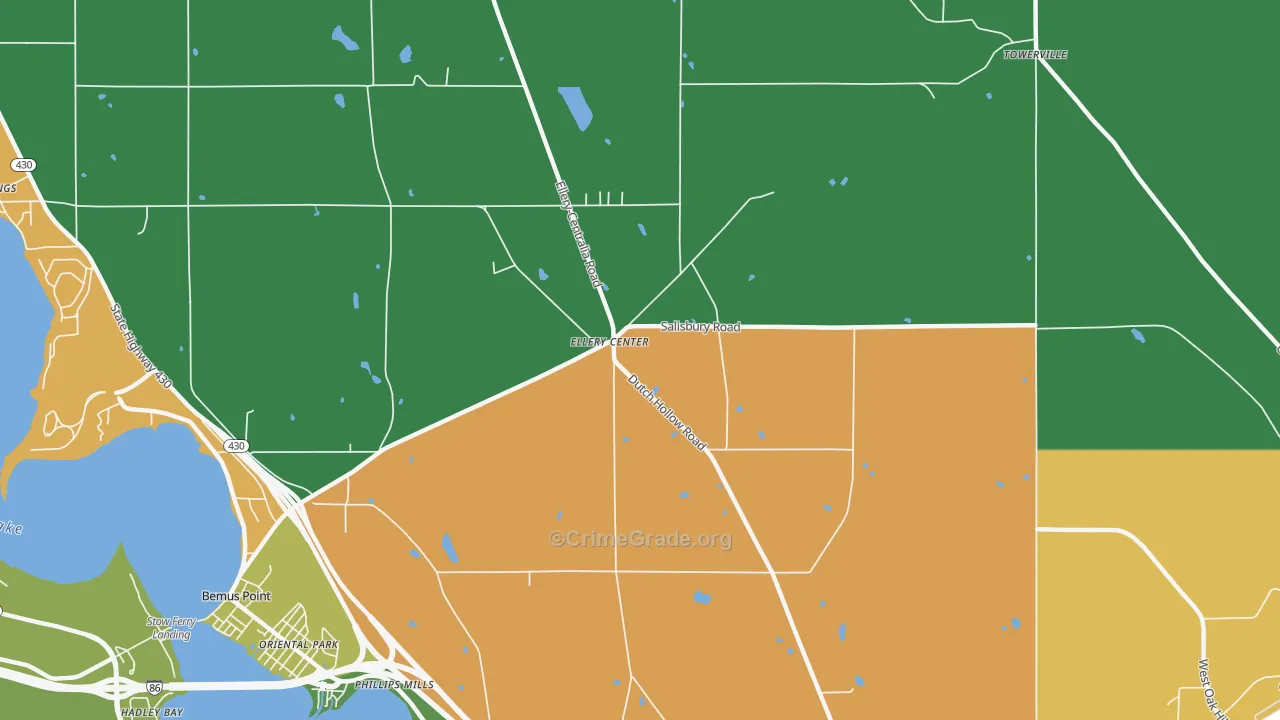 Ellery Center, NY Map of Murder Rates