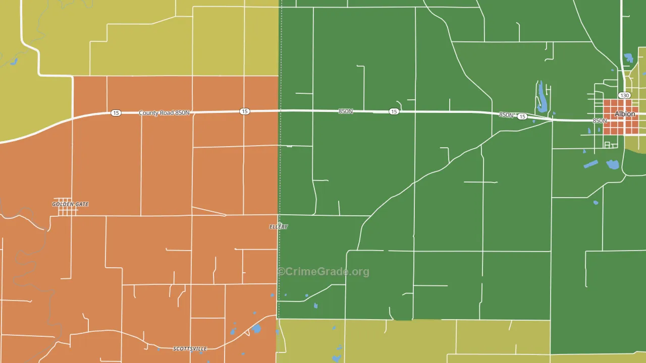 Ellery, IL Map of Murder Rates