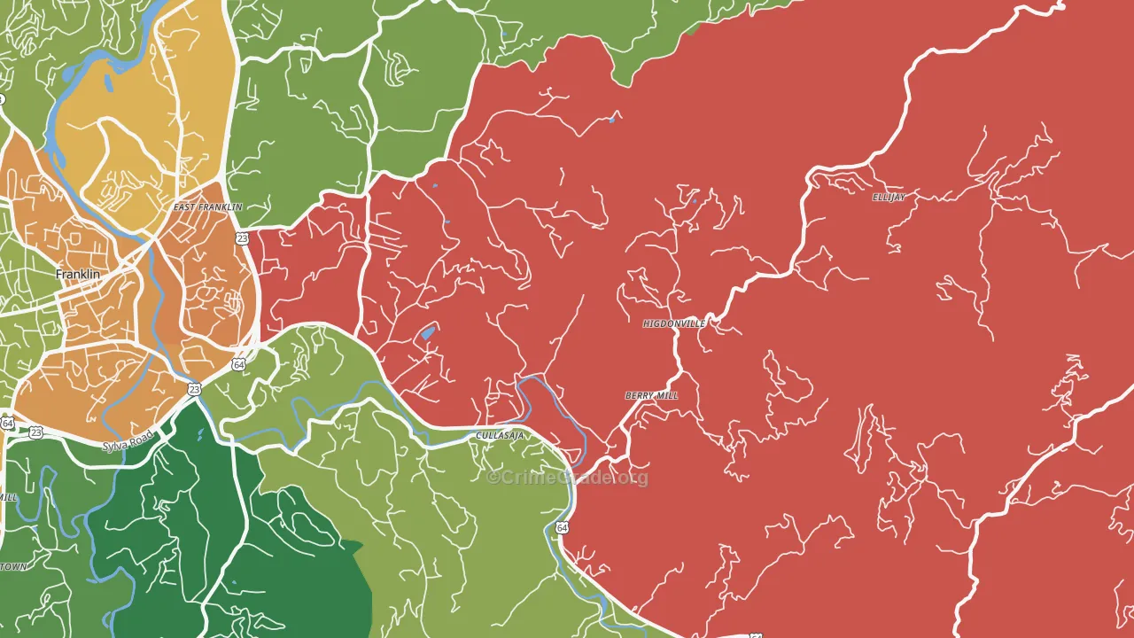 Ellijay, NC Map of Murder Rates