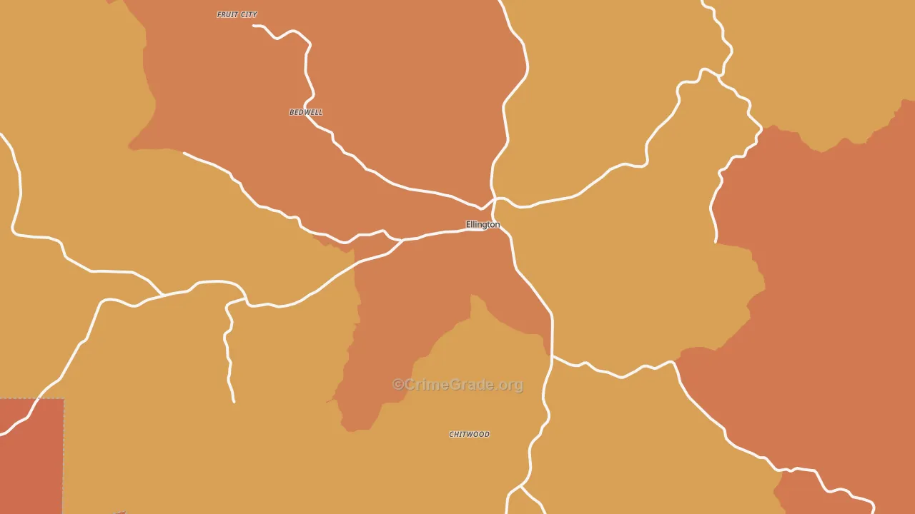 Ellington, MO Map of Murder Rates