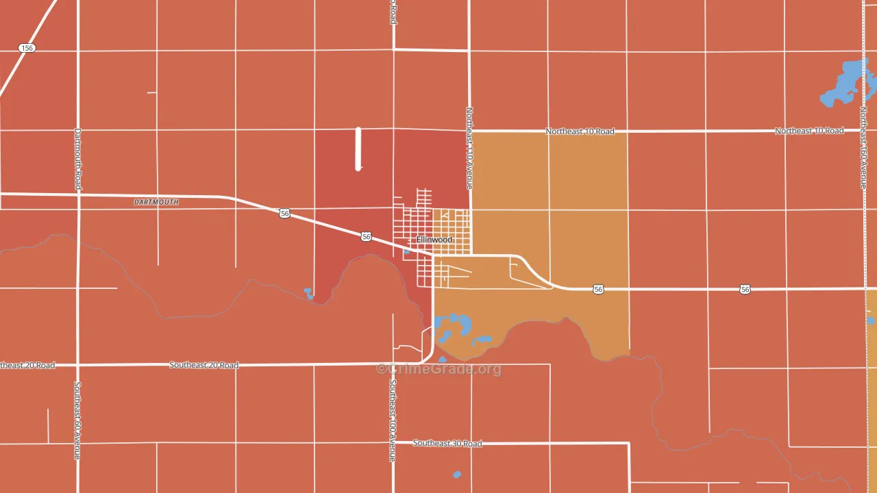Ellinwood, KS Map of Murder Rates