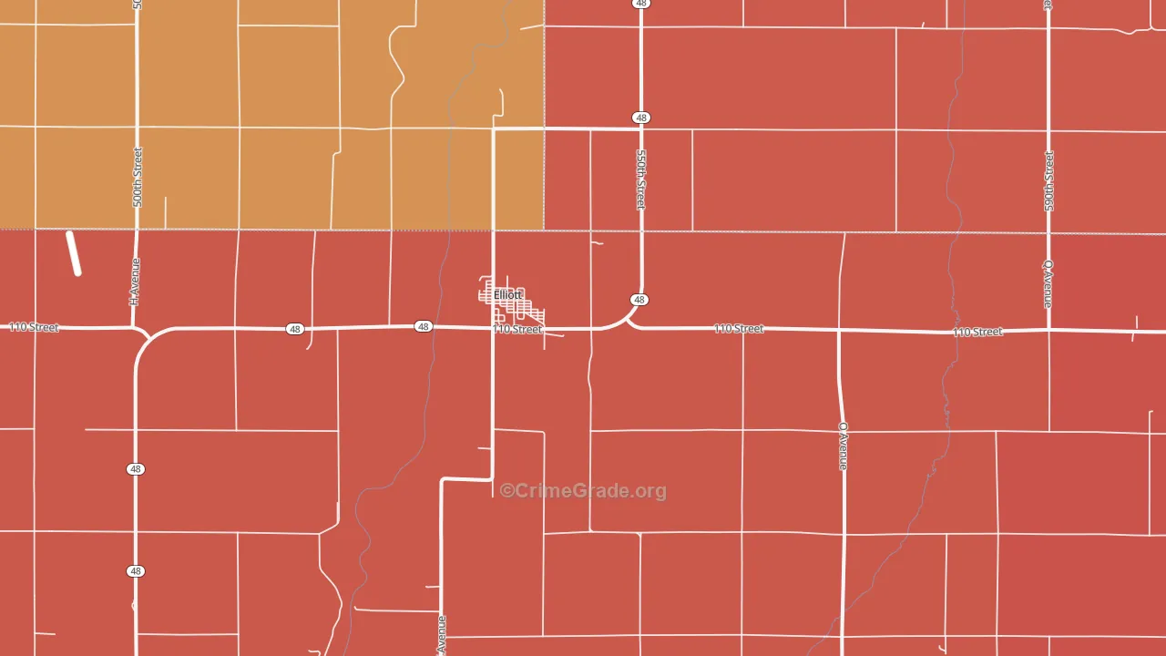 Elliott, IA Map of Murder Rates