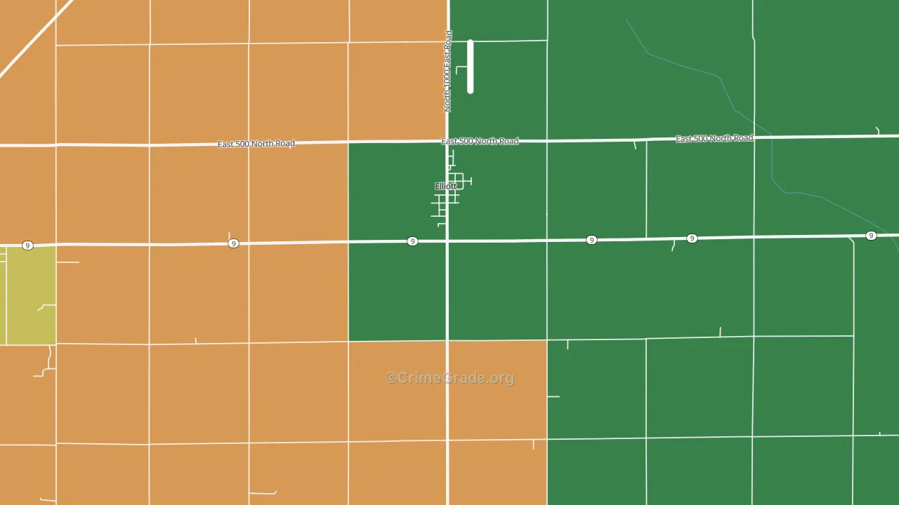 Elliott, IL Map of Murder Rates