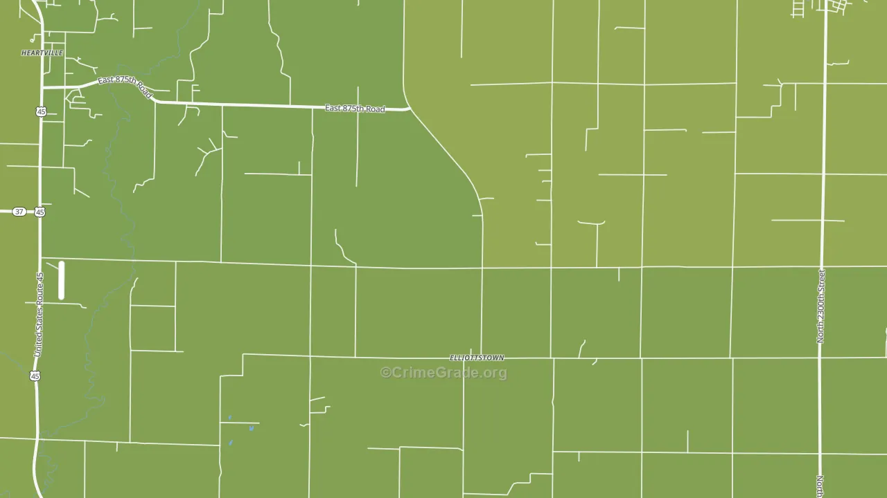 Elliottstown, IL Map of Murder Rates