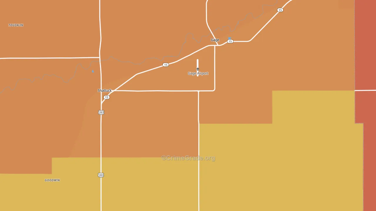 Ellis County, OK Map of Murder Rates