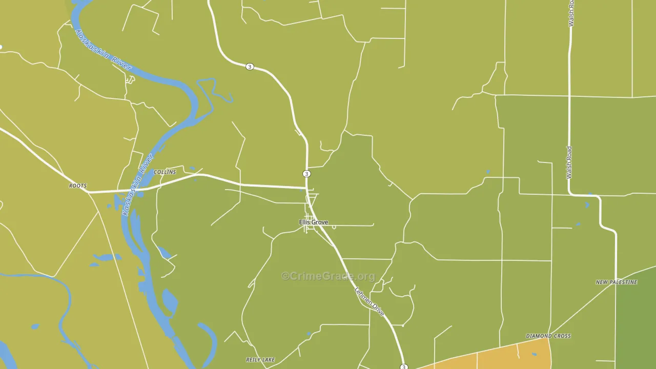 Ellis Grove, IL Map of Murder Rates