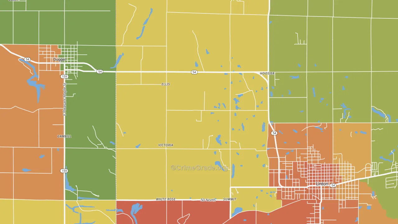 Ellis, IN Map of Murder Rates