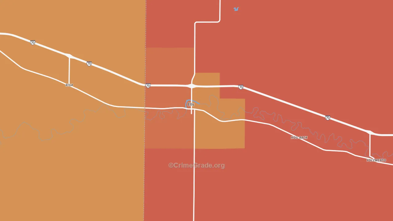 Ellis, KS Map of Murder Rates