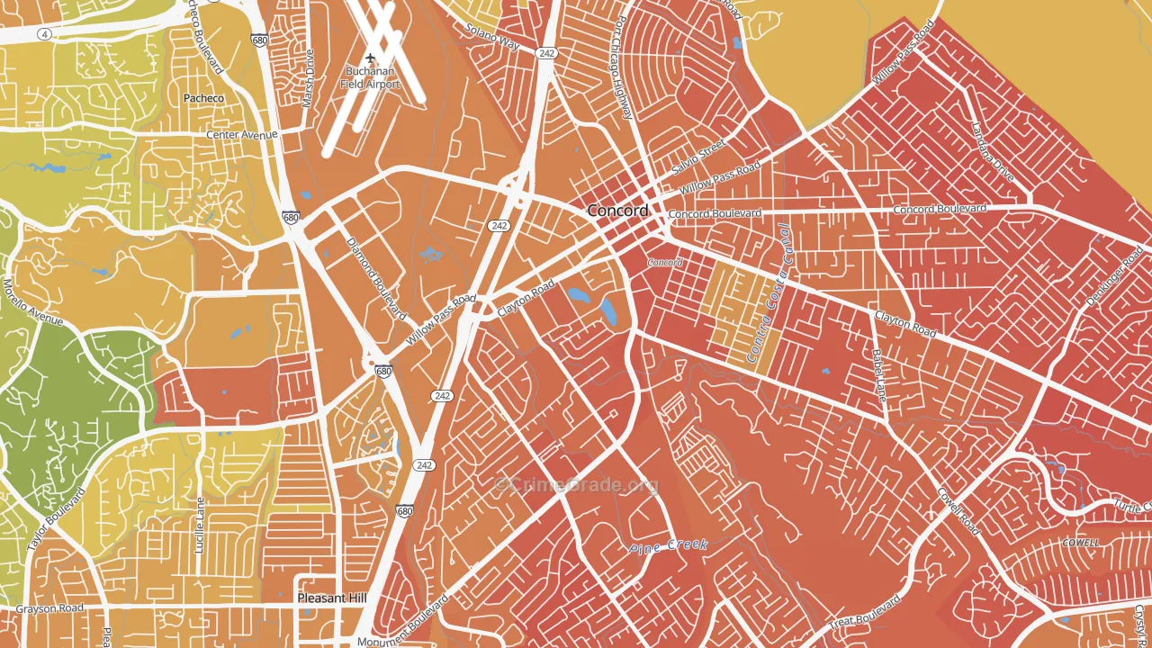 Ellis Lake, Concord, CA Map of Murder Rates