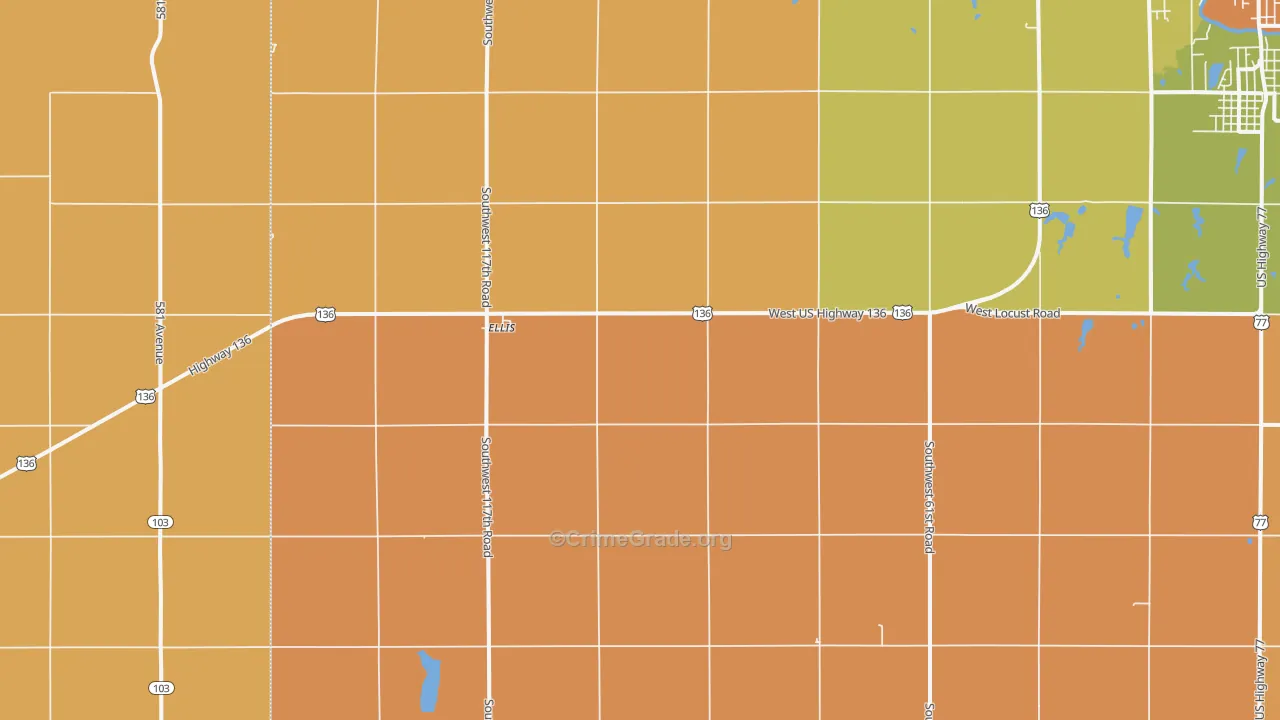 Ellis, NE Map of Murder Rates