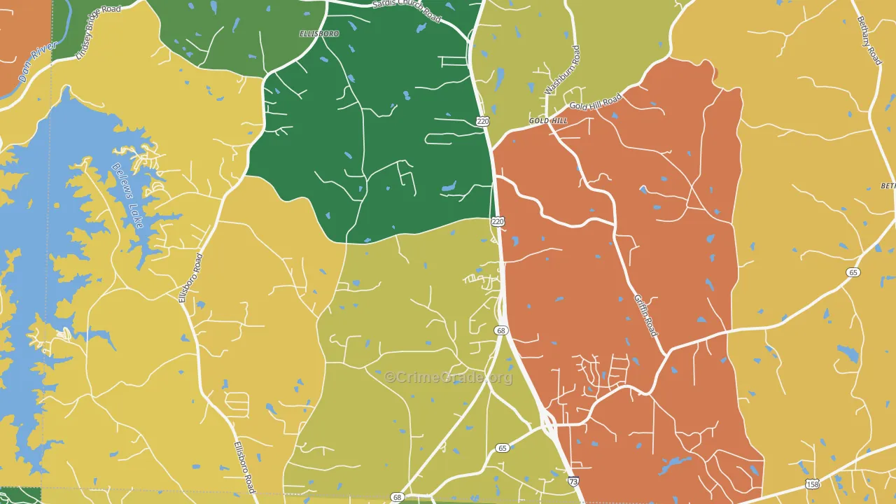 Ellisboro, NC Map of Murder Rates