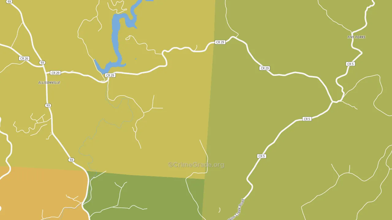 Ellisonville, OH Map of Murder Rates