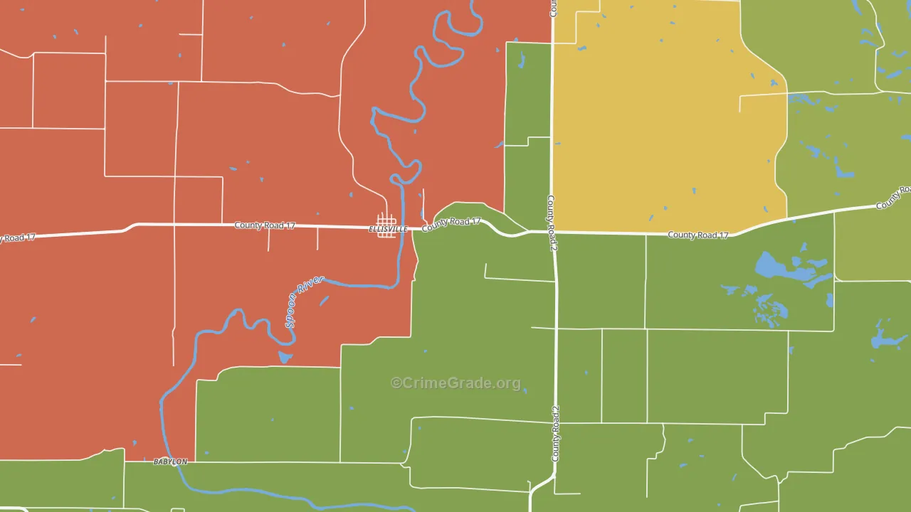 Ellisville, IL Map of Murder Rates