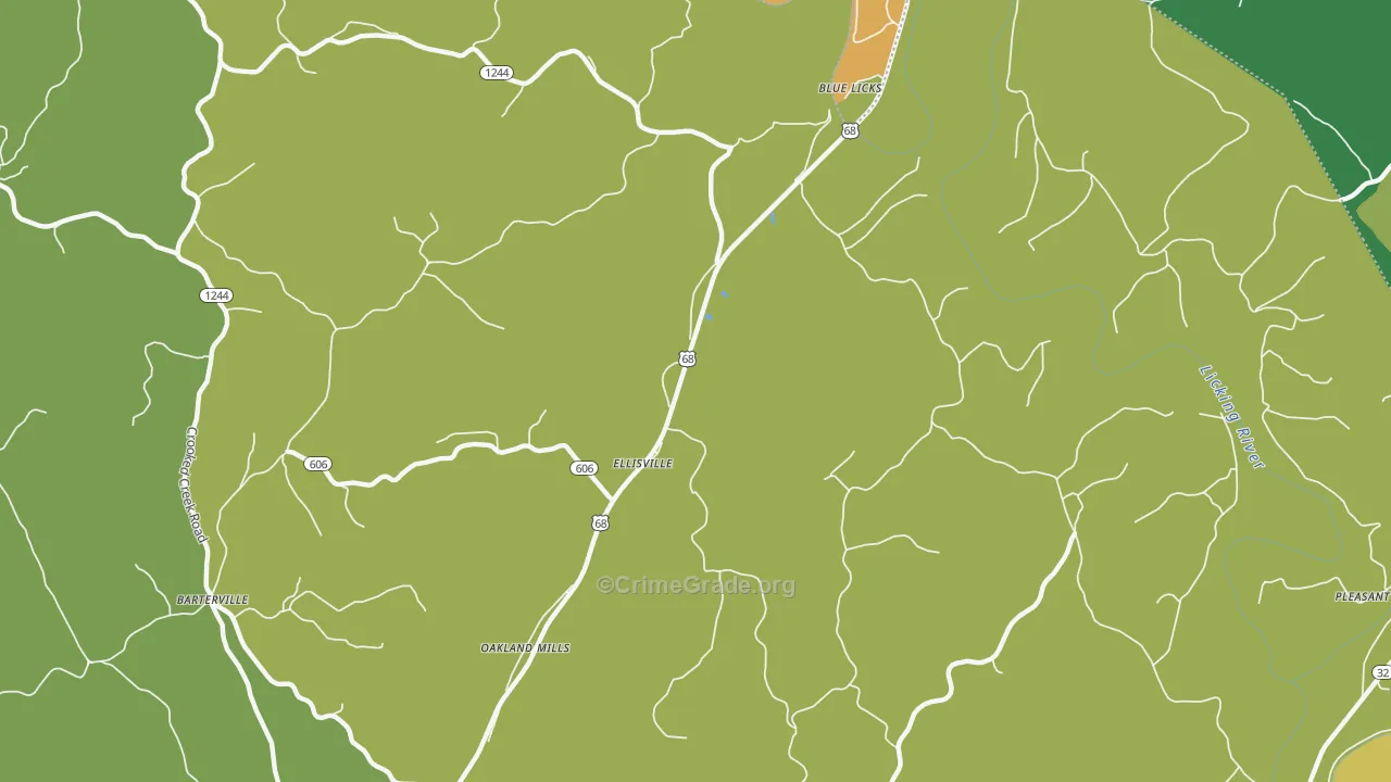 Ellisville, KY Map of Murder Rates