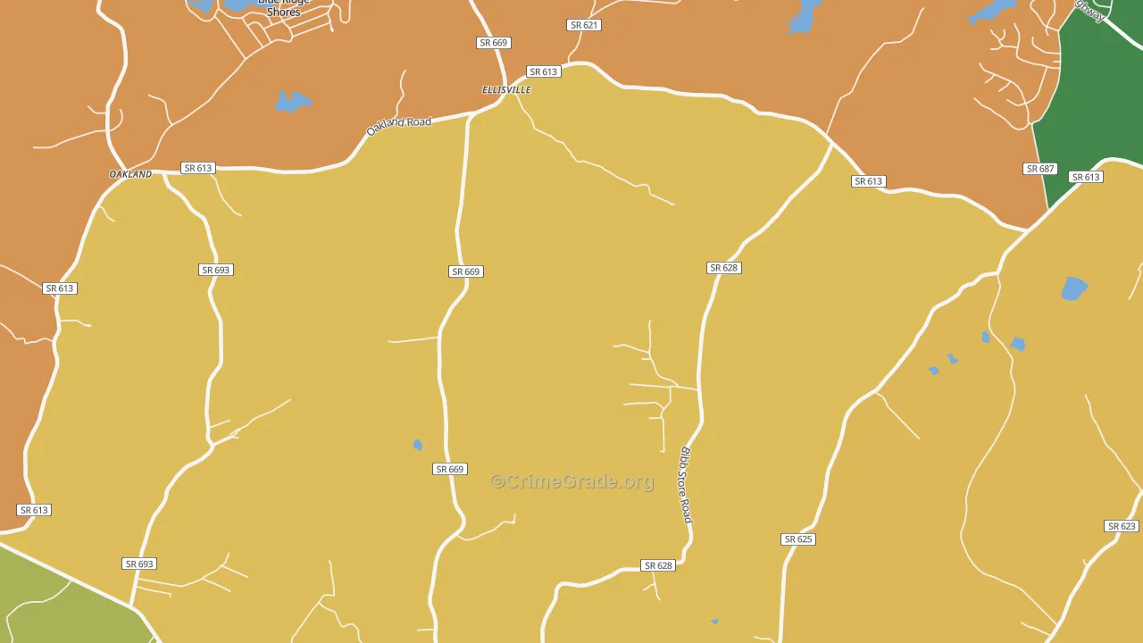 Ellisville, VA Map of Murder Rates