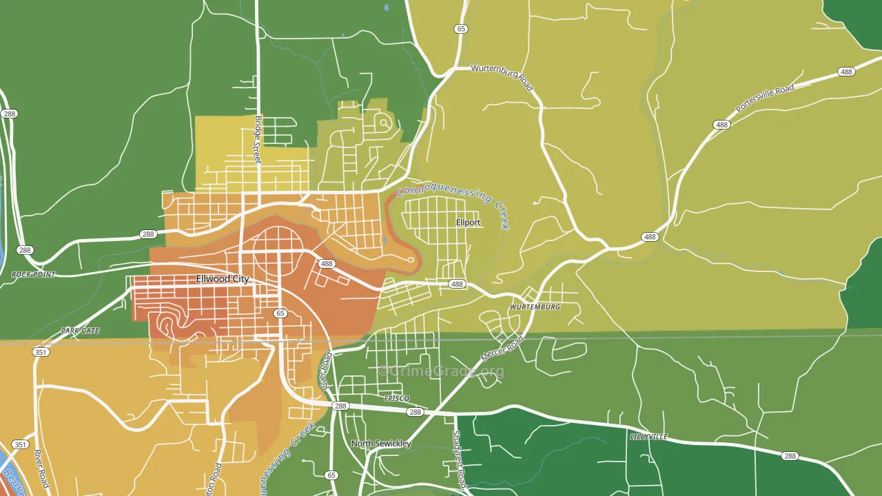 Ellport, PA Map of Murder Rates