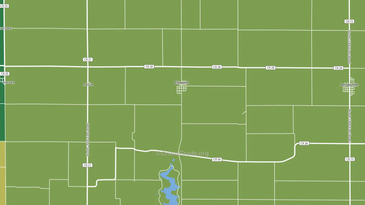 Ellsworth, IL Map of Murder Rates