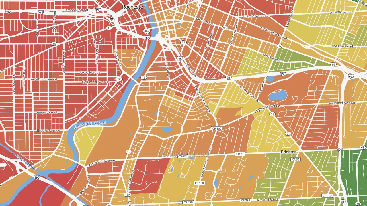 Ellwanger-Barry, Rochester, NY Map of Murder Rates