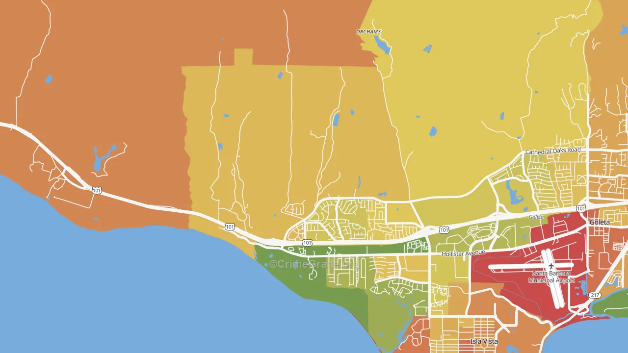 Ellwood, CA Map of Murder Rates