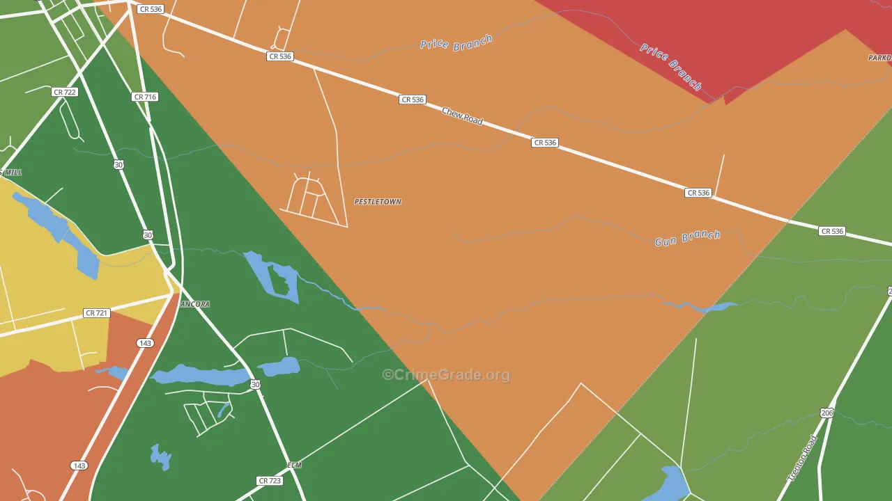 Elm, NJ Map of Murder Rates
