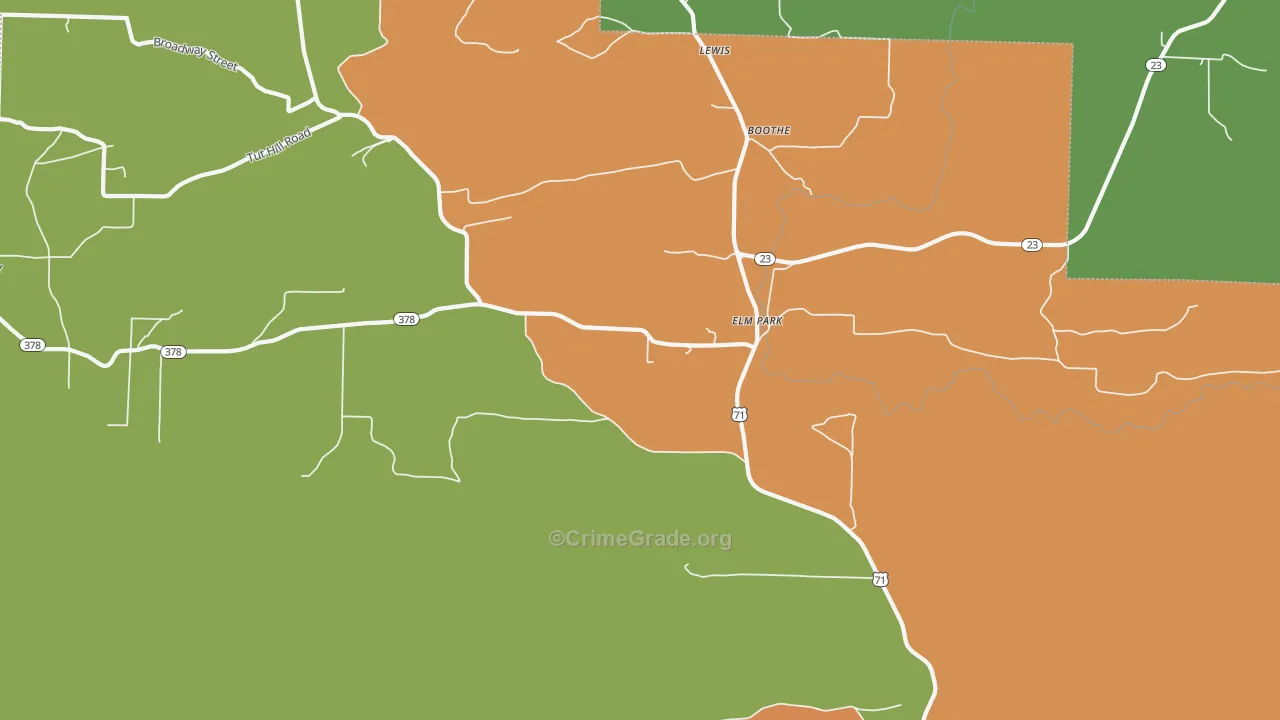 Elm Park, AR Map of Murder Rates
