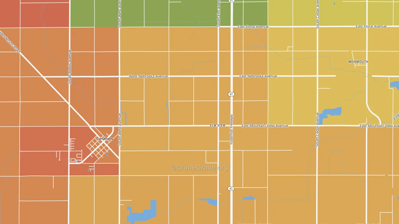 Elm View, CA Map of Murder Rates