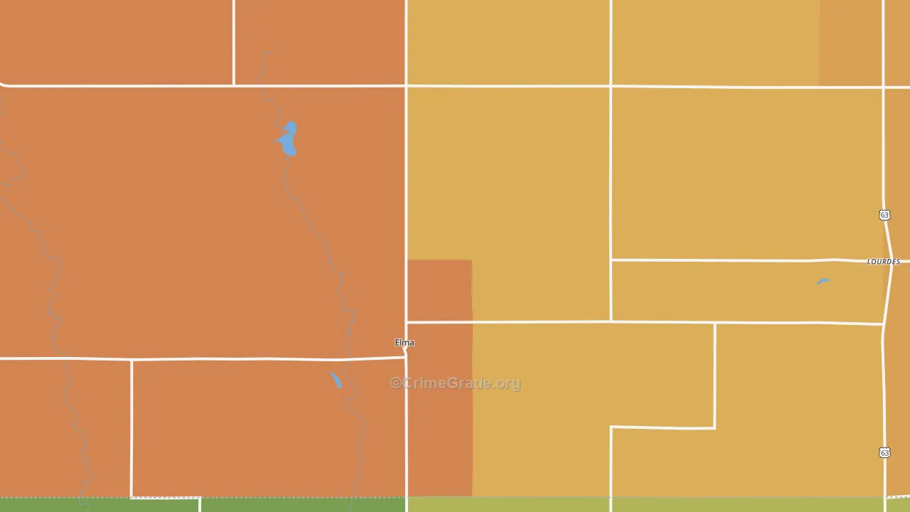 Elma, IA Map of Murder Rates