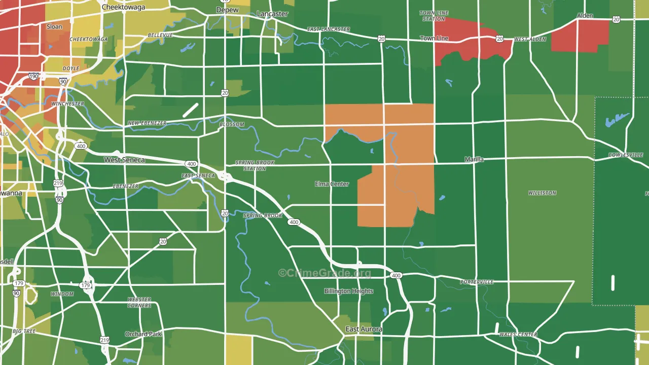 Elma, NY Map of Murder Rates