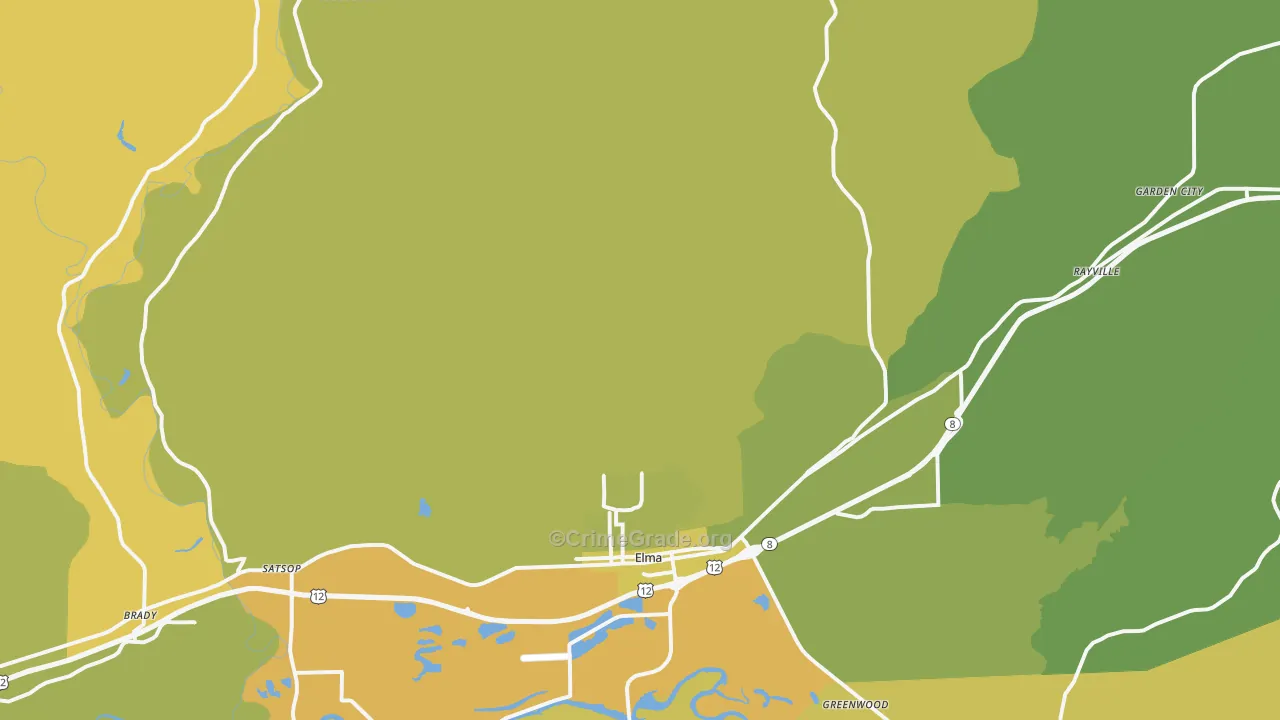 Elma, WA Map of Murder Rates