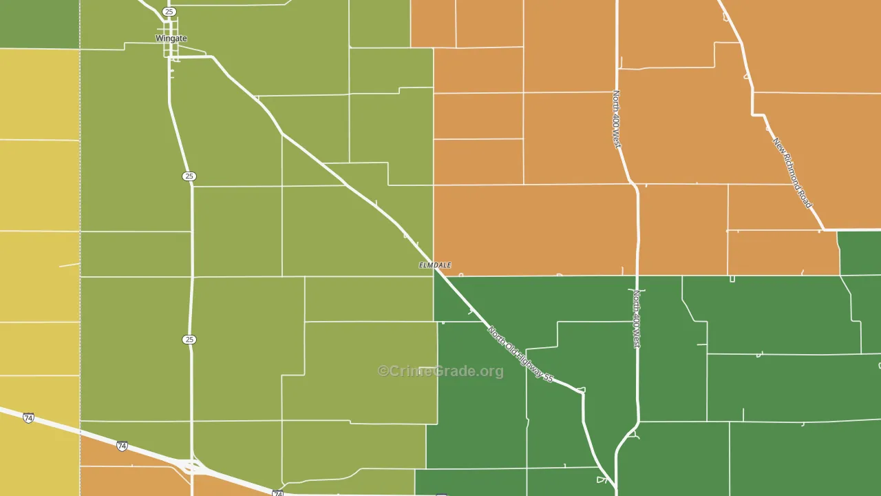 Elmdale, IN Map of Murder Rates