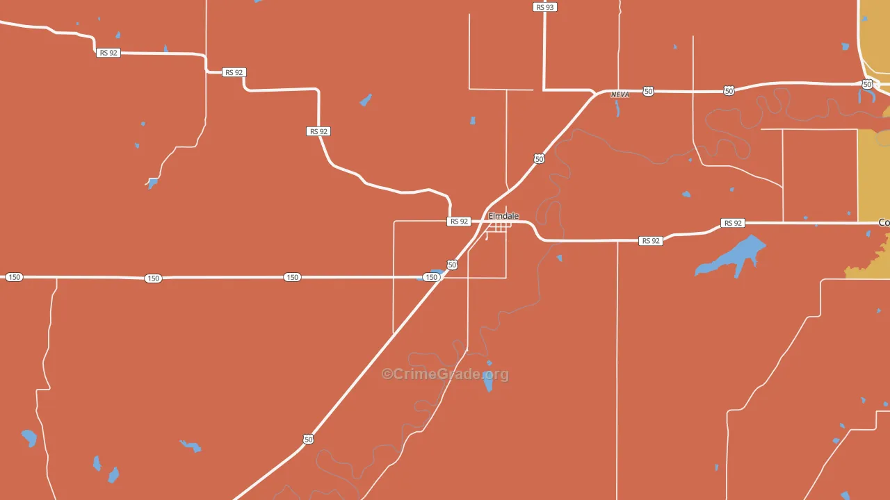 Elmdale, KS Map of Murder Rates