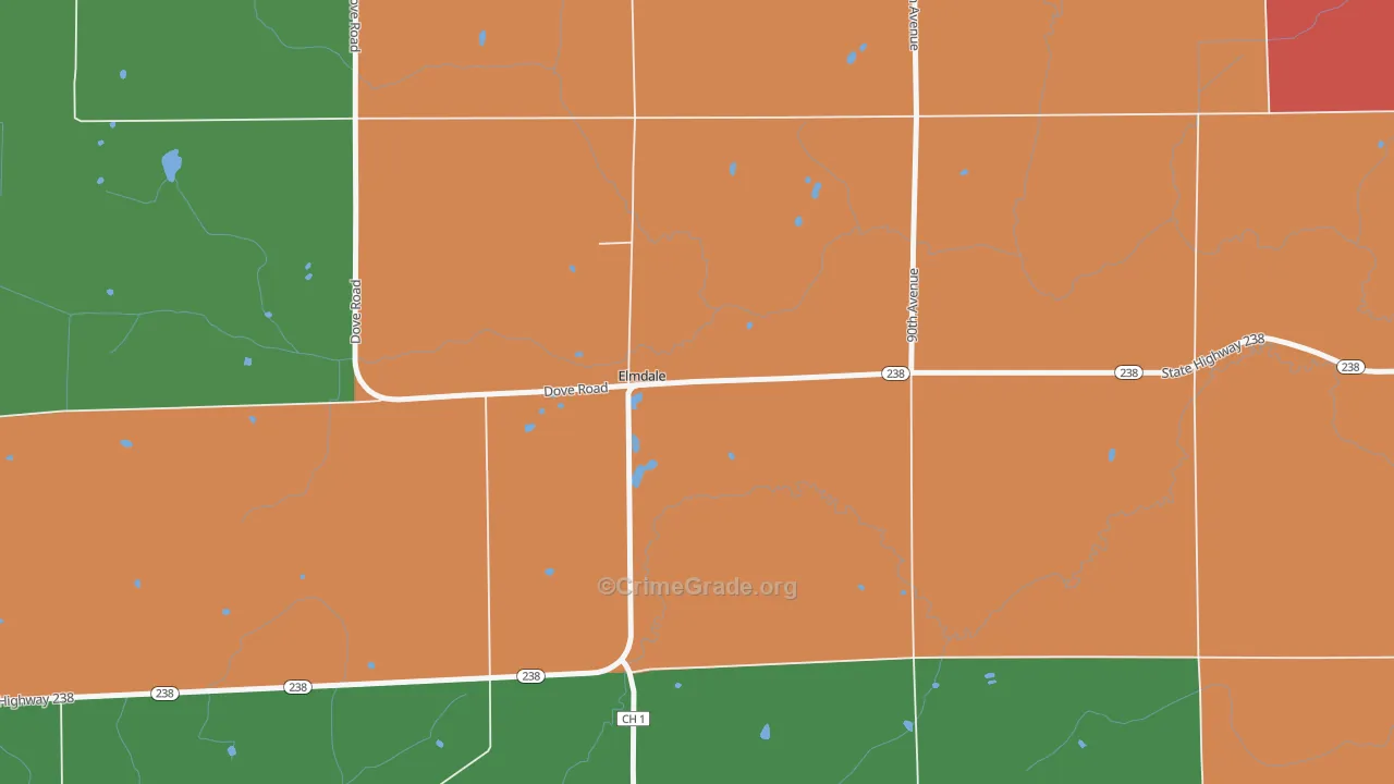 Elmdale, MN Map of Murder Rates