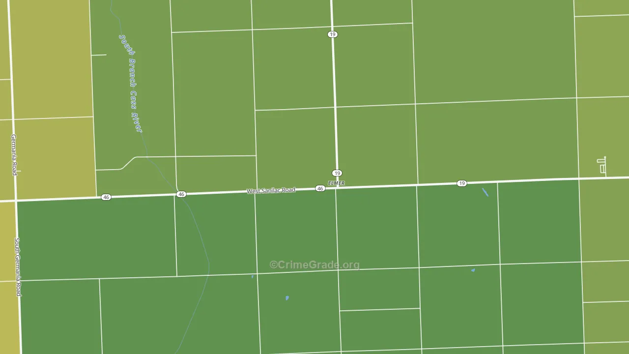 Elmer, MI Map of Murder Rates
