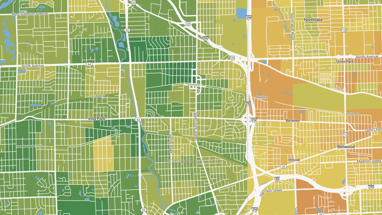 Elmhurst, IL Map of Murder Rates