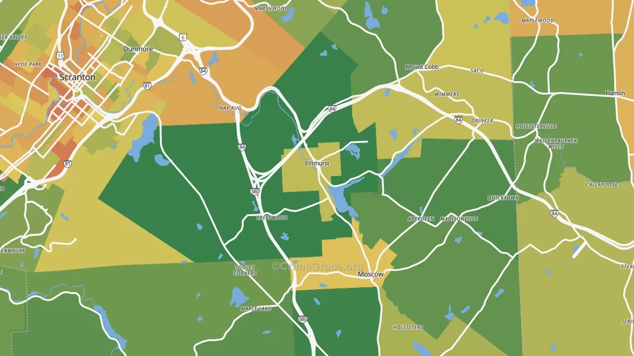 Elmhurst, PA Map of Murder Rates
