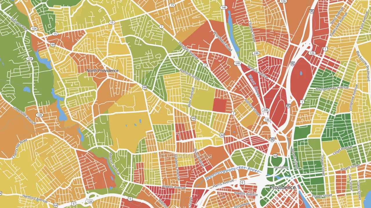 Elmhurst, Providence, RI Map of Murder Rates