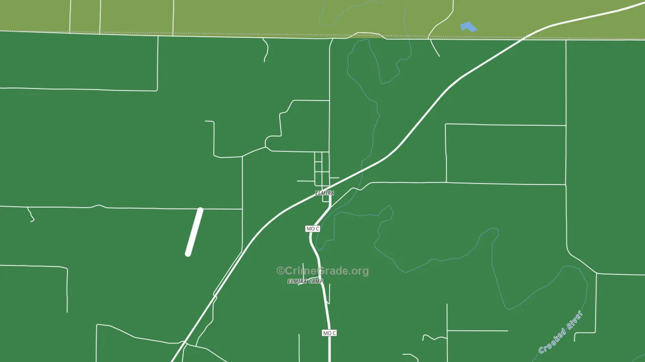 Elmira, MO Map of Murder Rates