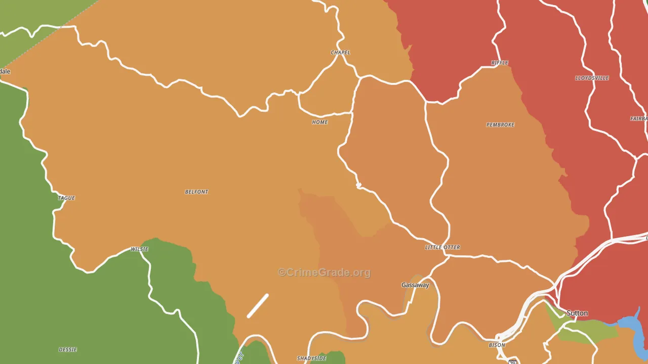 Elmira, WV Map of Murder Rates