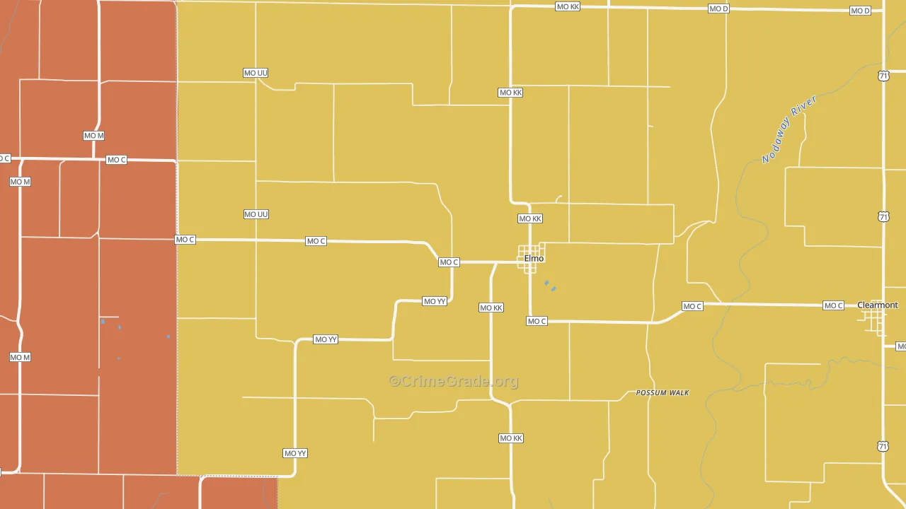 Elmo, MO Map of Murder Rates