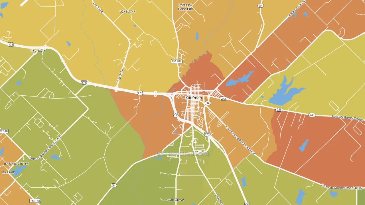 Elmo, TX Map of Murder Rates