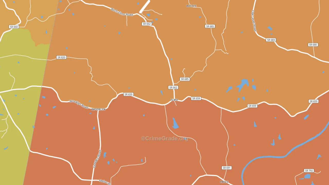 Elmo, VA Map of Murder Rates