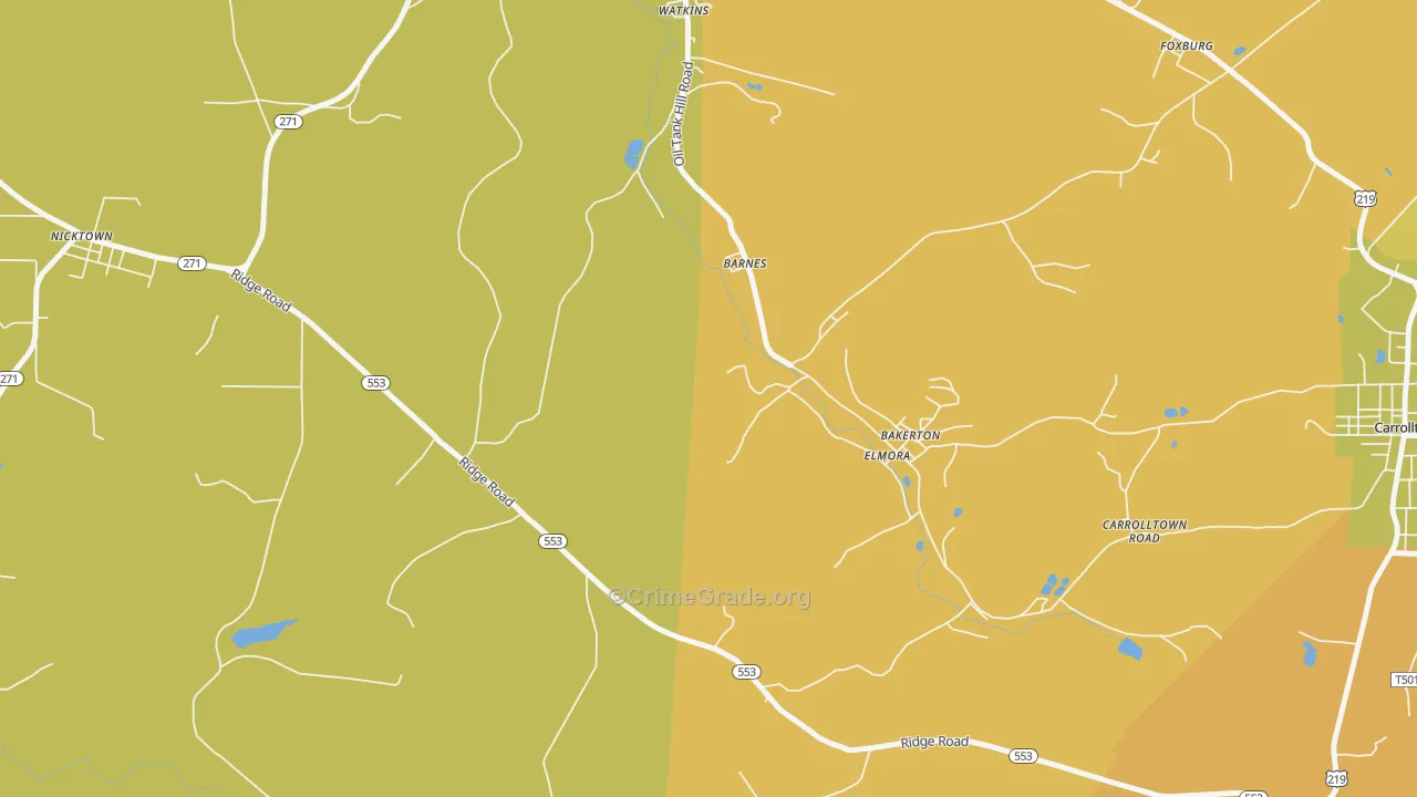 Elmora, PA Map of Murder Rates