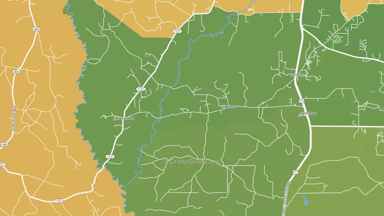 Elmwood, LA Map of Murder Rates