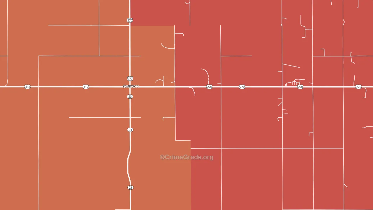 Elmwood, OK Map of Murder Rates