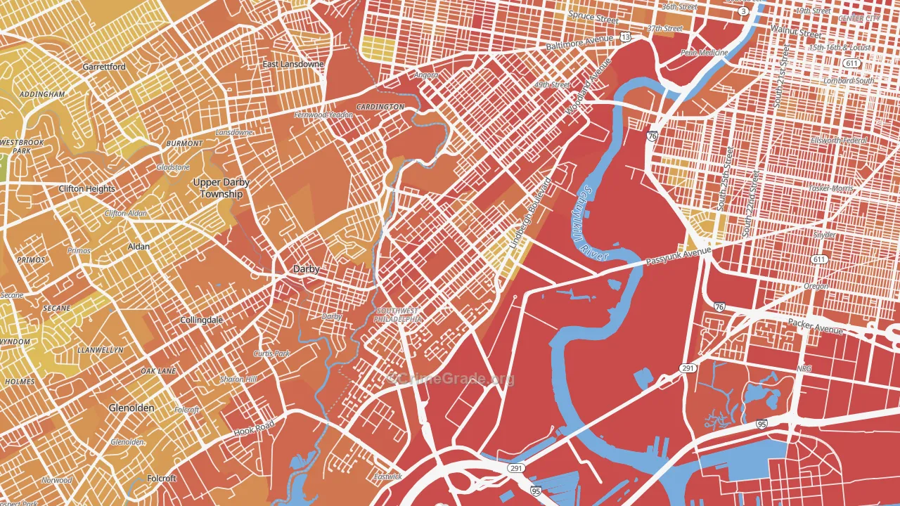 Elmwood, Philadelphia, PA Map of Murder Rates